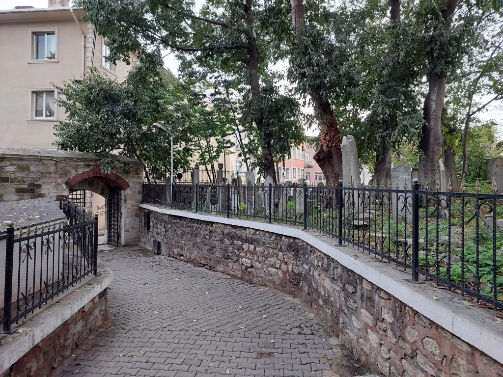 An Ottoman cemetery, sharing the block