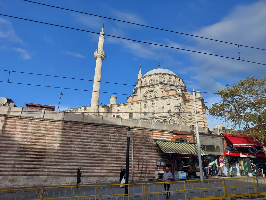 Laleli Mosque against a deep blue sky