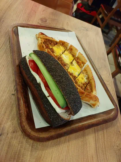 Pide and a poppy-seed simit sandwich